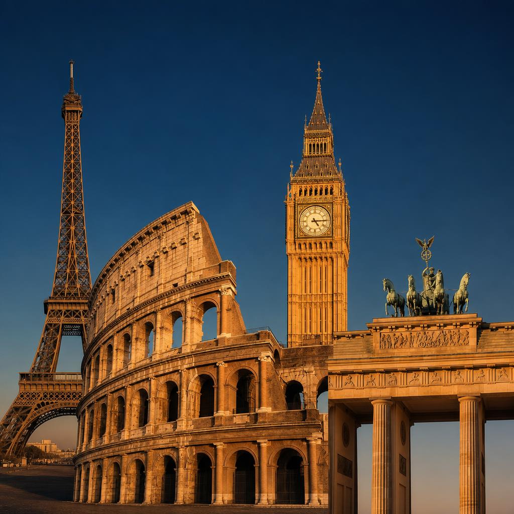 Study in Europe — landmark and campus scene